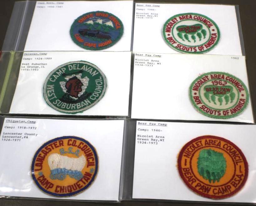 Six Soft Embroidered Twill BSA Camp Patches