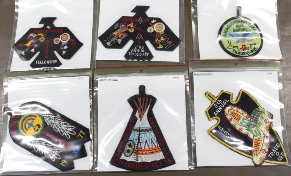 Large 1969 Natokiokan and 5 Amaquonsippi Trade-O-Ree Event Patches