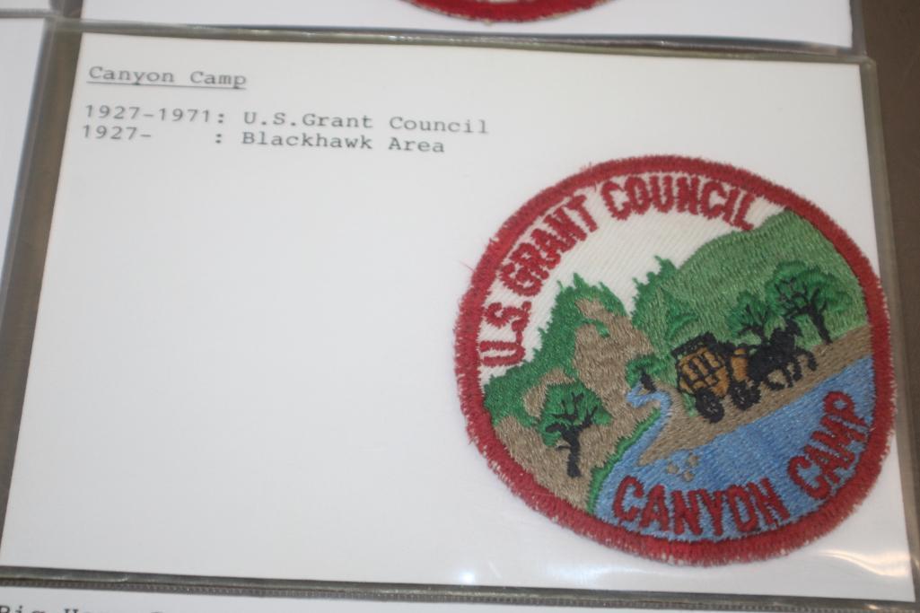 Six Early BSA Camp Patches in Soft Embroidered Fabric Style