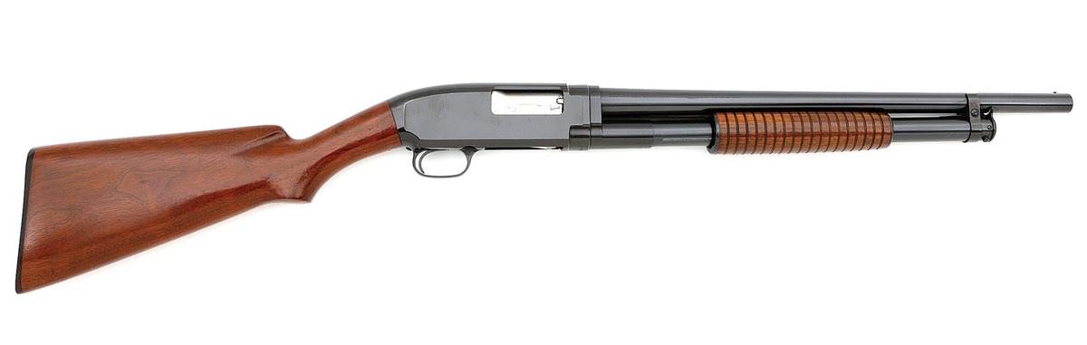 Attractive Winchester Model 12 Riot Shotgun Loaned To Co. B 19th Regiment