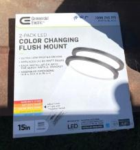 2-pack LED Color Changing Flush Mount Light