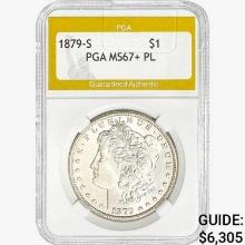 1879-S Morgan Silver Dollar PGA MS67+ PL