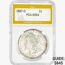 1887-O Morgan Silver Dollar PGA MS64