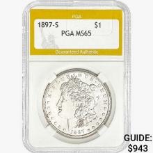 1897-S Morgan Silver Dollar PGA MS65