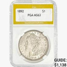 1892 Morgan Silver Dollar PGA MS63