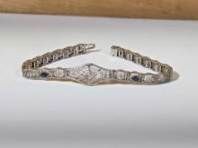 Art Deco 10k Gold Diamond Filagree Bracelet