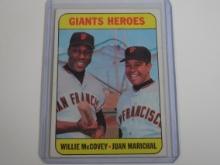 1969 TOPPS #527 GIANTS HEROES WILLIE MCCOVEY JUAN MARICHAL HIGH NUMBER SP