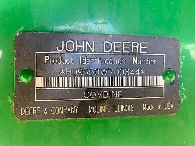 2003 JOHN DEERE 9550W 2WD COMBINE,