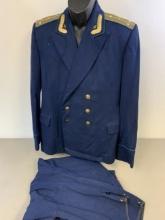 USSR SOVIET AIR FORCE OFFICER DRESS UNIFORM TUNIC AND BRITCHES 1960S
