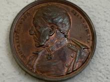 IMPERIAL GERMANY PRUSSIAN FIELD MARSHALL GRAF VON MOLTKE CASED BRONZE MEDAL