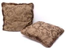 damask fabric custom frilled throw pillows