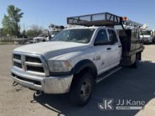 (Kansas City, MO) 2014 RAM 5500 4x4 Crew-Cab Flatbed Truck Runs & Moves) (Sluggish When Taking Off,
