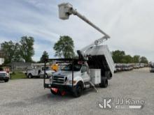 Altec LR756, Over-Center Bucket mounted behind cab on 2013 Ford F750 Chipper Dump Truck Runs, Moves 