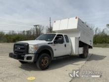 2015 Ford F550 4x4 Extended-Cab Chipper Dump Truck Runs, Moves & Operates) (Check Engine Light On