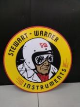 Single-Sided Aluminum Stewart Warner Instruments Advertising Sign