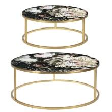 CBK Round Gold Stand With Floral Enamel Top CB172029