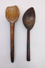 Antique Spoons, Buffalo Horn and Wood