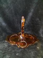 Vintage Amber Depression Glass Dresser Tray