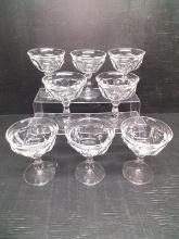 Collection of (8)Glass  Stemmed Sherbets