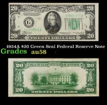 1934A $20 Green Seal Federal Reserve Note Grades Choice AU/BU Slider