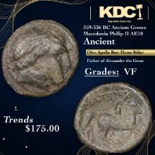 359-336 BC Ancient Greece Macedonia Philip II AE18 Ancient Grades vf+