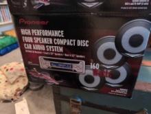 (BR2) PIONEER HIGH PERFORMANCE FOUR SPEAKER COMPACT DISC CAR AUDIO SYSTEM. MODEL #DEHSPO43. APPEARS