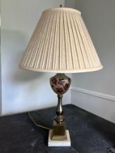Pretty Vintage Lamp with Glass Globe on Marble Base