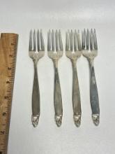 Vintage Lot of 4 Lunt Sterling Silver Dessert Forks
